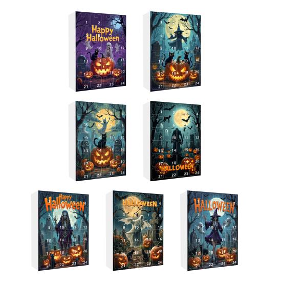 Halloween Countdown 24 Days Advent Calendar Mini Statues Multi-purpose Holiday Countdown Small Creepy Resin Figurines Set
