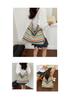 Stylish Striped Straw Shoulder Bag - Large Capacity Korean Vacation Handbag for Women