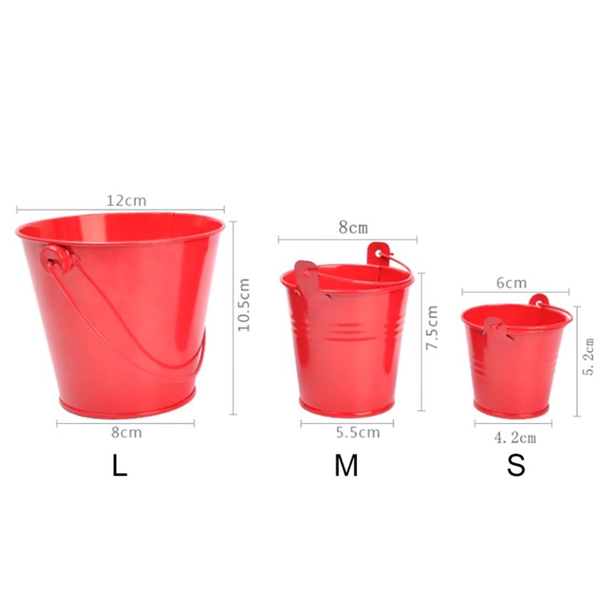 Mini Metal Flowerpots Bucket Tin Candy Gift Box Garden Pots Planters Succulent Pot Balcony Planters Hook Flower Pot Garden Tubs