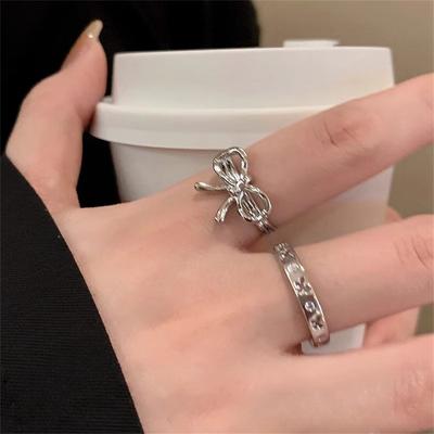 Irregular Bow Ring, Cold Wind Open Index Finger Ring, Simple Personality Ins Ring Tide