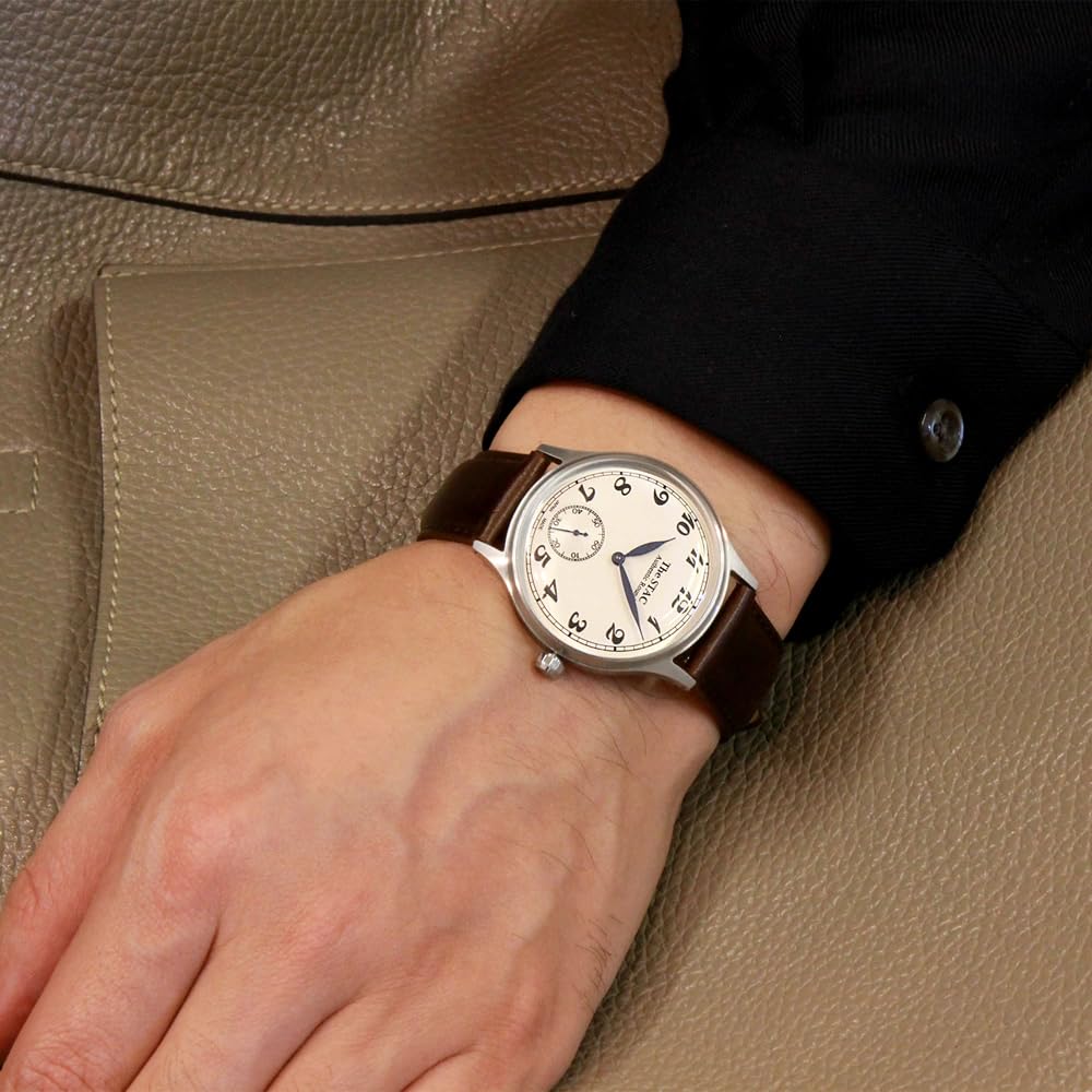 Domácí hodinky STAC Made in Japan 36mm Classic Retro Unisex Bílá Hnědá Kůže [The Stack] Pánské Dámské ST-AR002