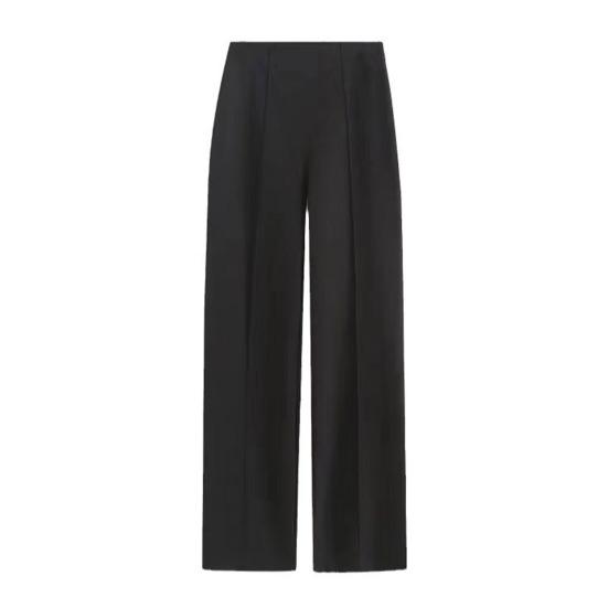 Women Pants High Waist Slim Fit Straight Leg Casual Trousers Solid Color Design Office Lady Long Pants Daily Wear