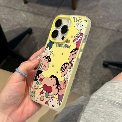 New Jelly 2-in-1 Phone Case for Women with High Luxury and Light Luxury for Apple Phone Case Fashion Trend Crayon Shin Chan