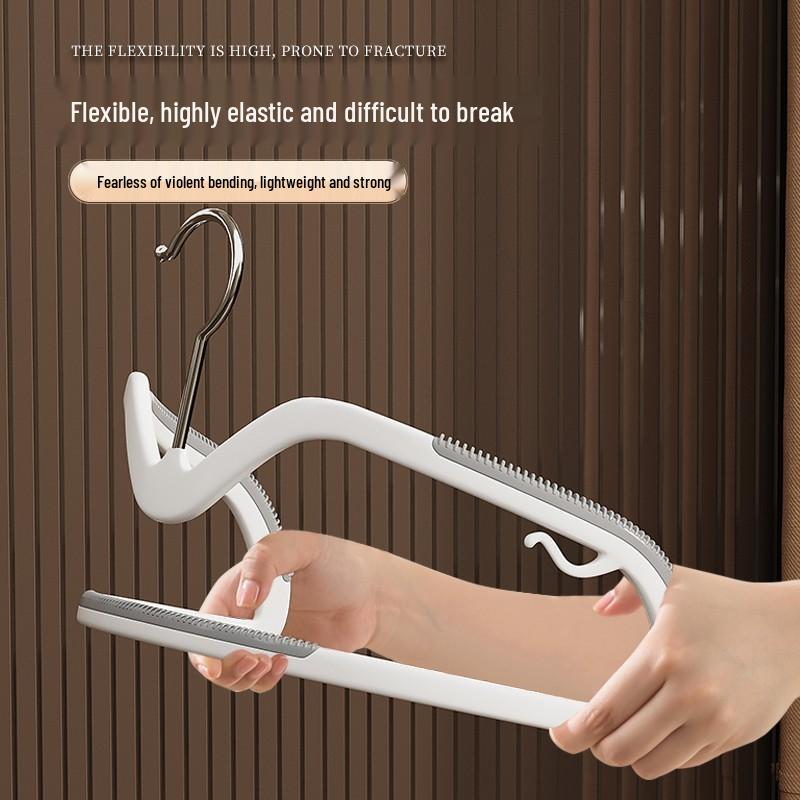 Short Neck Non-Slip Plastic Hanger - Space-Saving, No-Mark, Anti-Shoulder Design, Short Style Drying Rack.