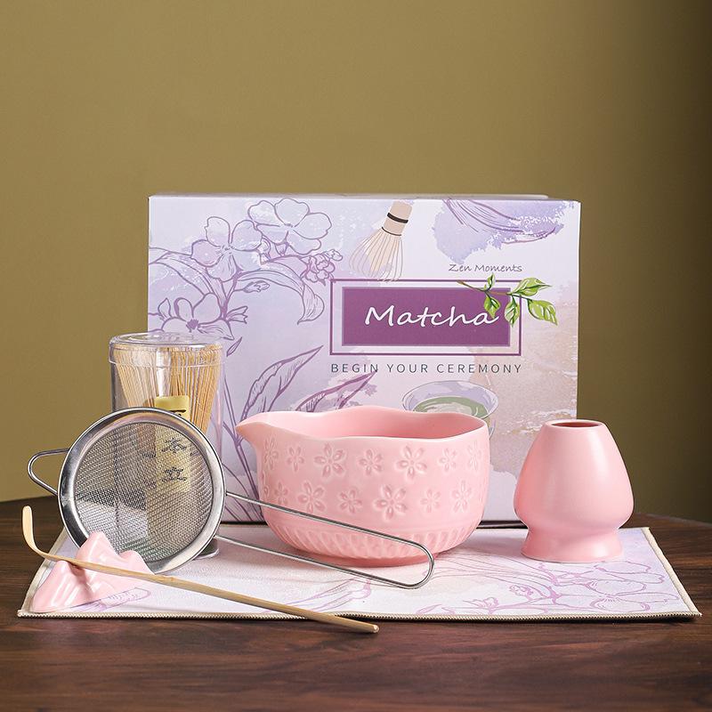 Traditional Matcha Gift Set Bamboo Matcha Whisk Scoop Matcha Bowl Whisk Holder Japanese Tea Teaware Sets