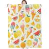 Sweet Ice Cream Throw Blanket Super Soft Warm Blanket For Couch Bed Sofa Office Car,Cozy Flannel Plush Blanket Gift For Girl Boy
