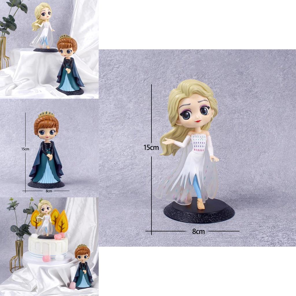 Figurină de Acțiune Elsa Anna 15cm Jucărie Model Topper Tort Decor Acasă Cadou de Ziua de Naștere