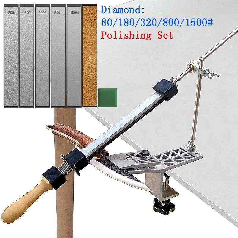 2024 NEW Professional Fixed Knife Sharpener Diamond Set Sharpening System Kitchen Sharpening Stone Woodworking Tool Grinder