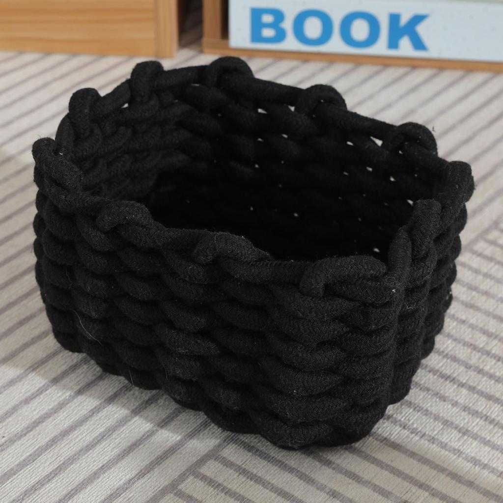Braided Cotton Rope Multi-Color Storage Basket - Nordic Style Makeup & Sundries Organizer