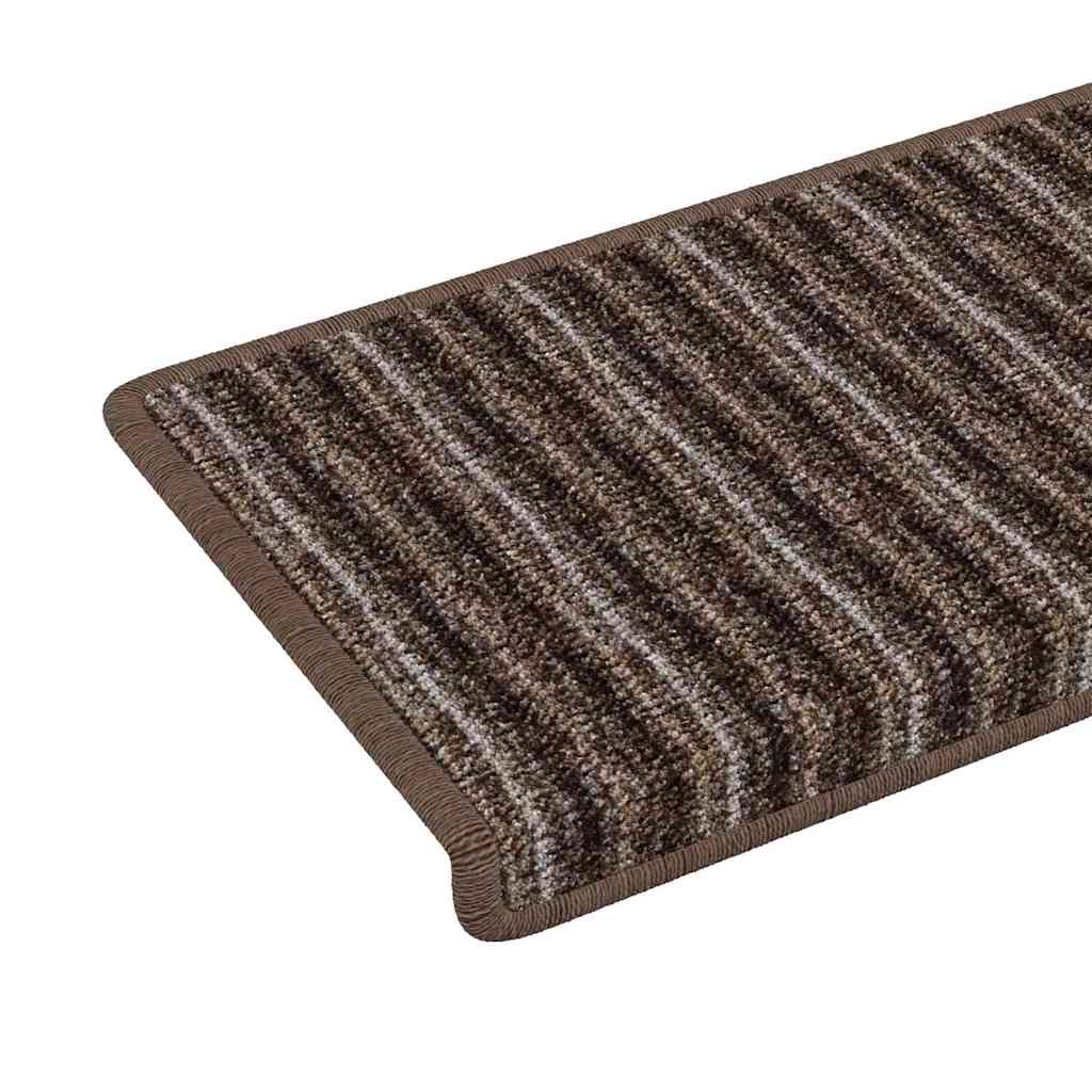 Self Adhesive Stair Treads 15 pcs Brown 65 x 21 x 4 cm