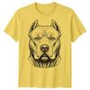 Pitbull Dog Animals Unisexs TShirt Engraving Style Graphic Tee
