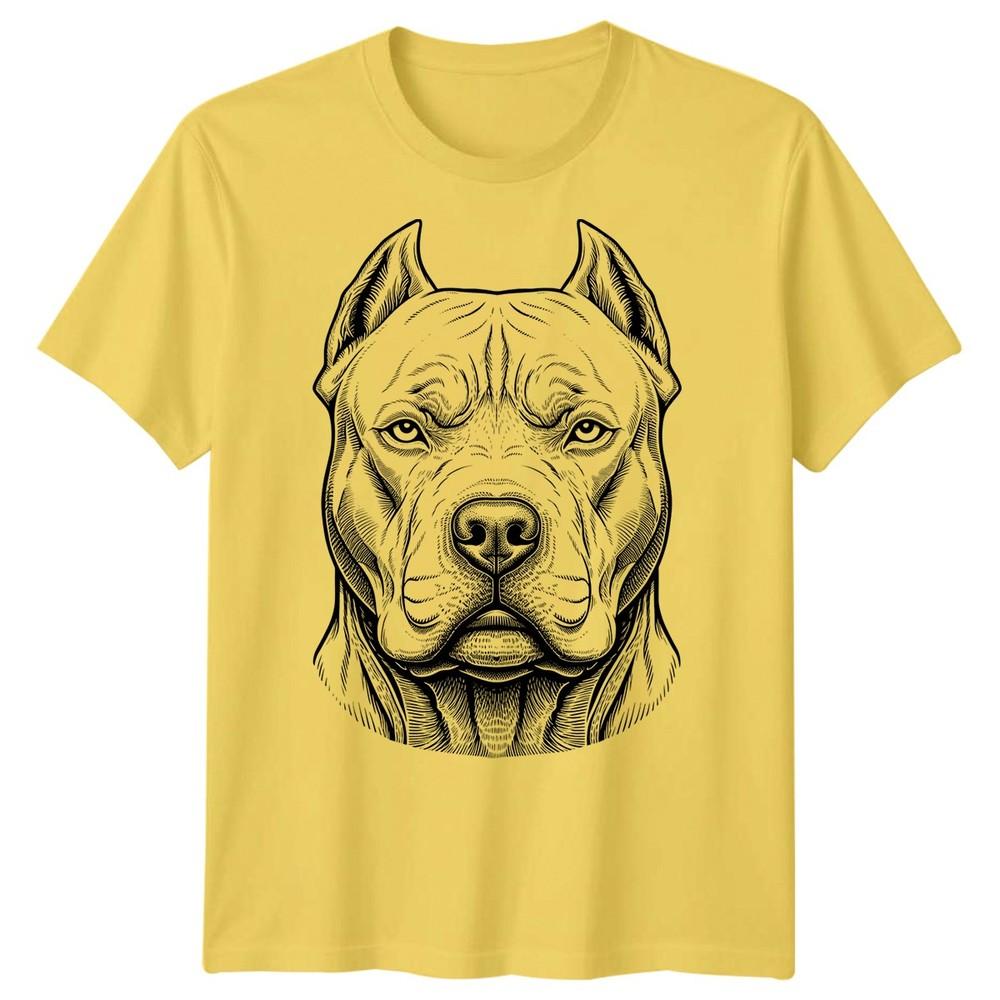 Pitbull Dog Animals Unisexs TShirt Engraving Style Graphic Tee