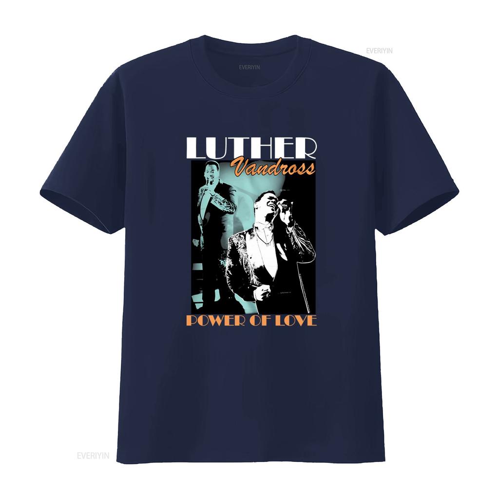 Luther Vandross Power of Love Mens T Shirt R B Soul Singer Live On Stage Print Vintage Washed Graphic Soft Breathable Stylish