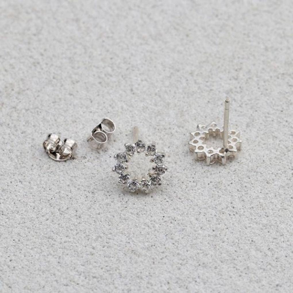 Damen Alltagsaccessoire Sari Cubic Blume Ohrstecker