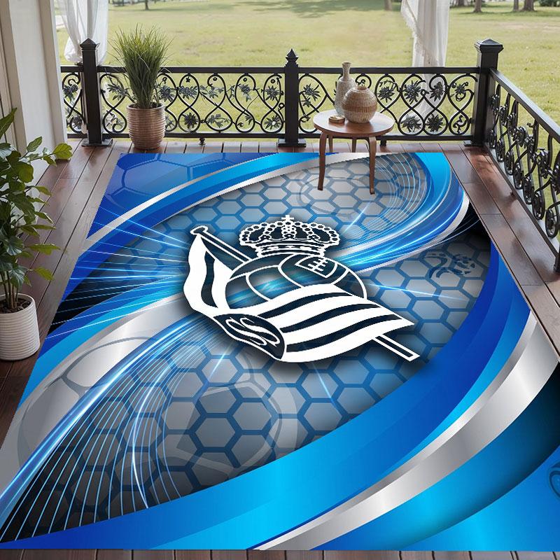 Soft Floor Carpet Real Sociedad FC Pattern Area Rug Decorative Mat For Home Room Decoration