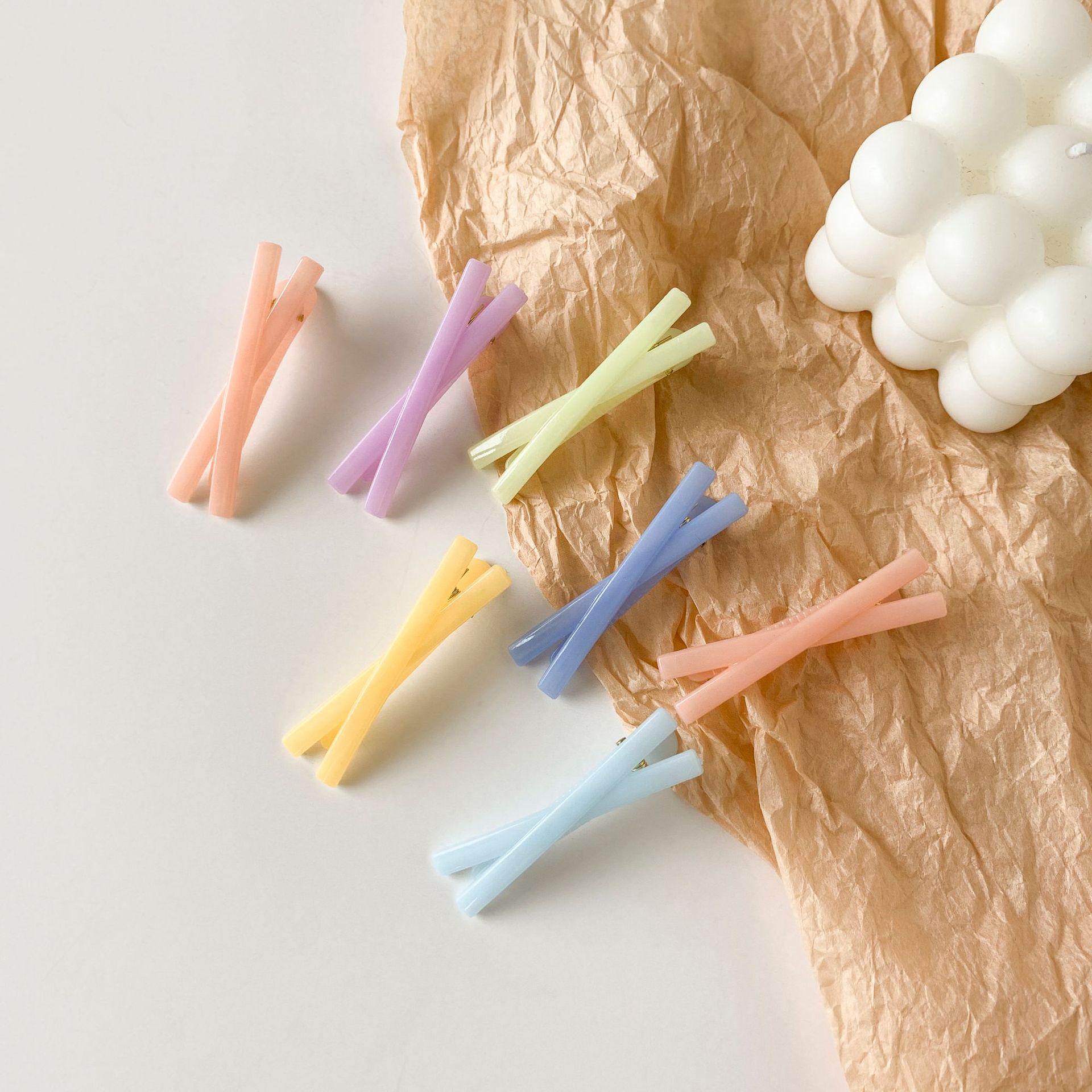 

Korean Colorful Hair Clips: Children s Cross Clips & Candy Color DIY Hairpins