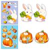 6 Photos/pack of Turkey Puzzle Face Change Stickers Thanksgiving Cartoon Collage Autumn Harvest