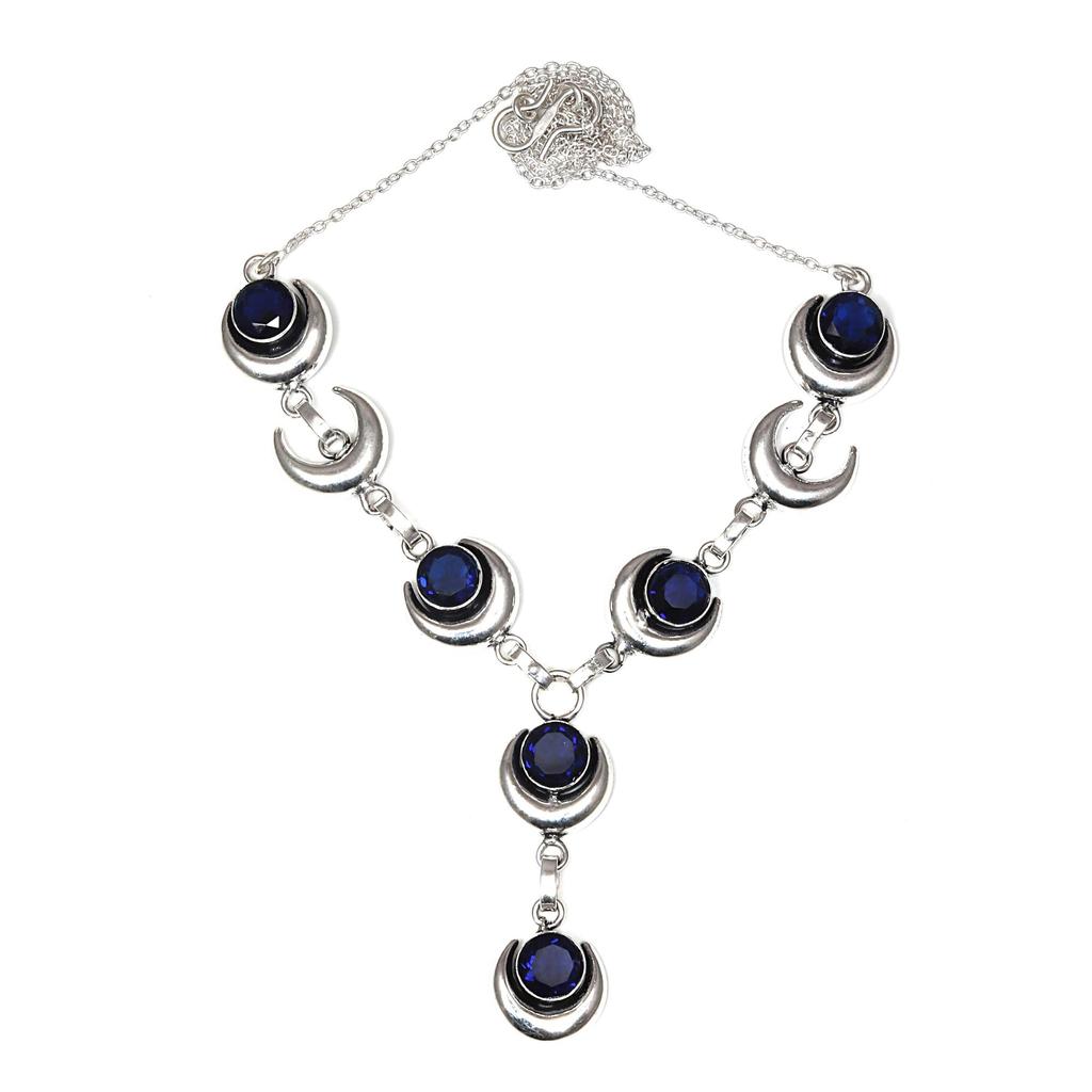 Tanzanite Quartz Gemstone Women's Unisex Jewelry Necklace Set 18-20''