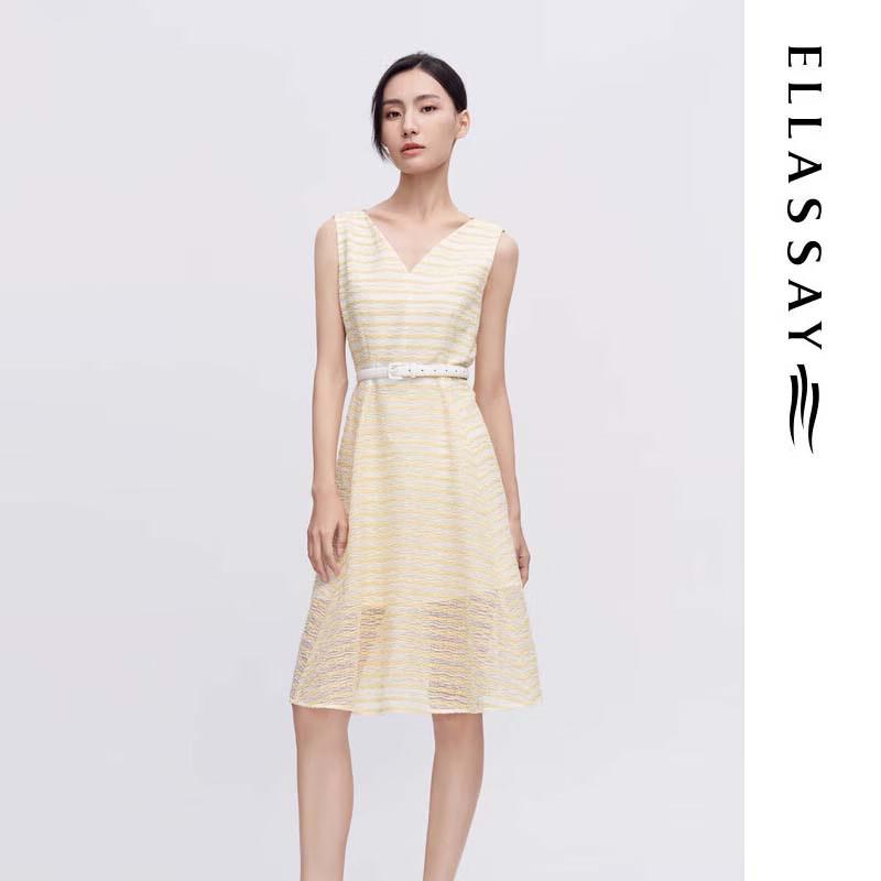 

ELLASSAY Elegant Striped Midi Dress S