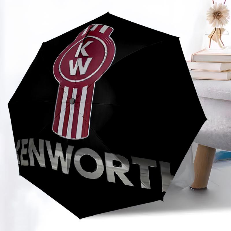 Printed Kenworth LOGOPrinted Folding Umbrella,Outdoor,Leisure,And Travel Umbrella,Durable Umbrella Fabric,Birthday And Holiday Gift