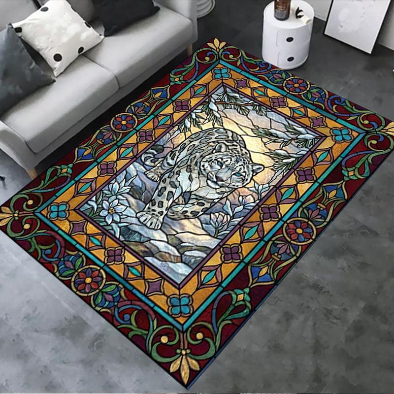 2025 New Snow Leopard Animal Carpet Rug for Living Room Bedroom Home Sofa Decoration,Kids play Non-slip Floor Mat104