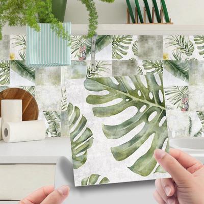 24pcs Vintage Tiled Tiles for Living Room Kitchen Bathroom Stair Decoration Self-adhesive Removable Film Grinding Wall Stickers