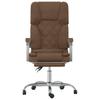 Office Chair with Massage Function Brown Fabric