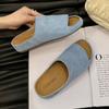 Summer Cork Sandals Women Fashion Clogs Thick-soled Slippers Women Suede Beach Sandals With Arch Support Women Clogs Sandals