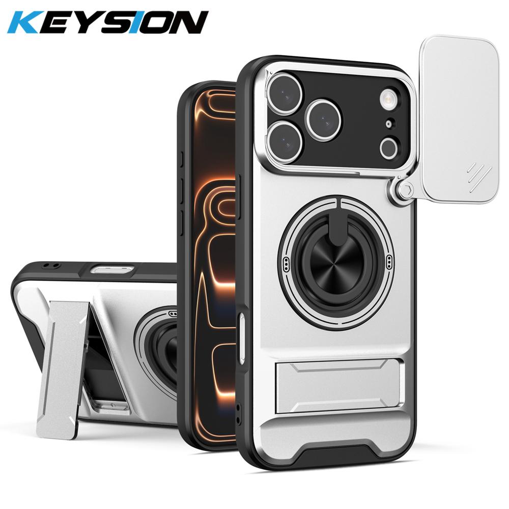 KEYSION Magnetic Phone Case for iPhone 17 Pro Max Slide Camera Protection Upright Kickstand Shockproof Cover for iPhone 17 Air