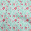 oneOone Cotton Flex Baby Blue Fabric Beach Seashell Quilting Supplies Print Sewing Fabric By The Yard 40 Inch