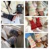 Y2k Streifen Gestrickte Handschuhe Verdickte Fingerlose Fäustlinge Süße Damen Winterhandschuhe Damen