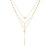 316L Stainless Steel Geometric Long Pendant Three-Layer Pendant Necklace For Women Fashion New Neck Chain Jewelry Party Gift