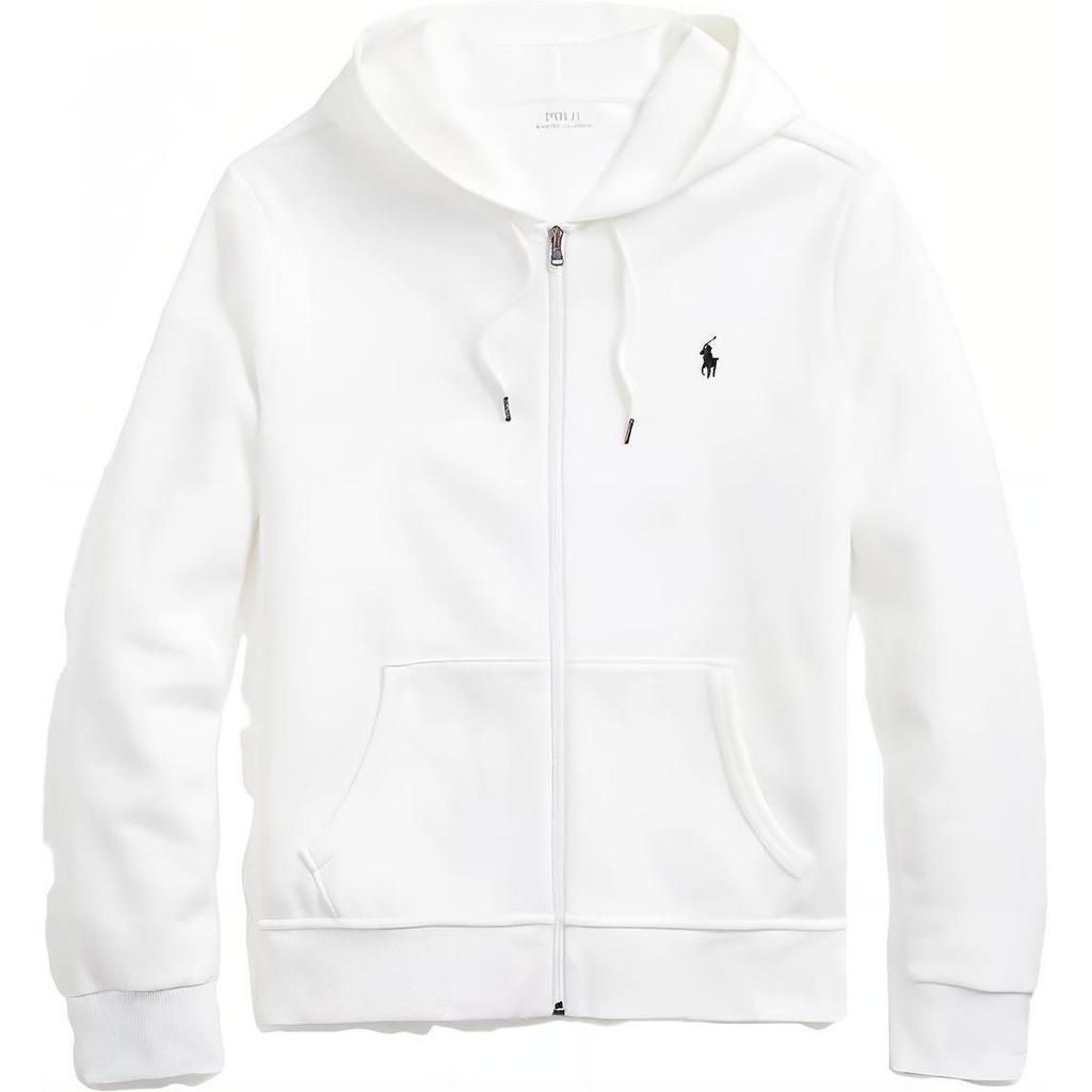 Polo Ralph Lauren Solid Color Hooded Zip-Up Long Sleeve Cardigan Sweatshirt Men sweatshirt White 710881517006