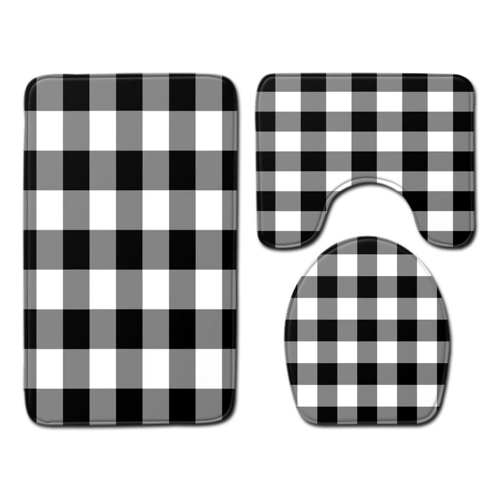 Covor de podea creativ din trei piese pentru toaletă, covor de ușă, covor de baie, covor de ușă moale antiderapant