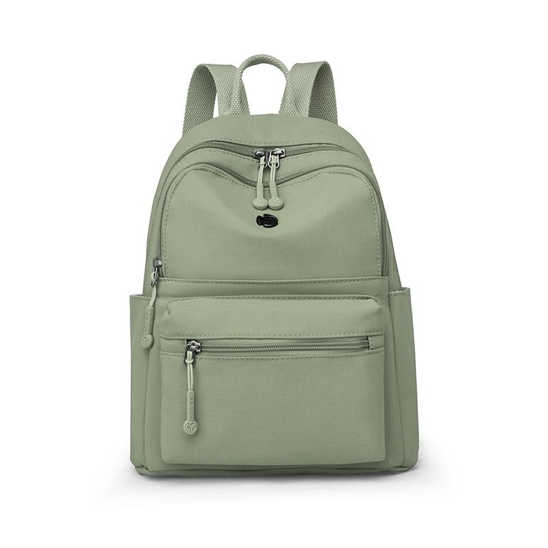 Women's Nylon Backpack Lightweight Solid Color Student Schoolbag