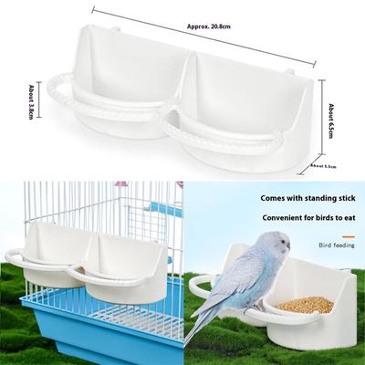 2Pcs Double Grid Bird Feeder with Large Capacity Water Trough Hanging Birdcage Food And Water Supplies for Birds
