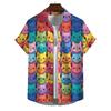 Funny Men's Shirts For Men 3d Cute Cat Print Tops Casual Men's Clothing Summer  Short Sleeved Tops Tee Loose Oversized Shirt