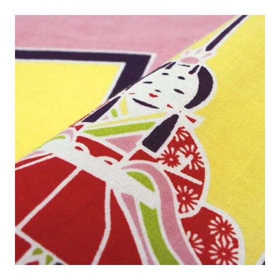 Someno Anbo Tenugui "Hina Ningyo" (Peach Pink) - Hand-dyed, 100% Cotton, Tokuoka Fabric, Made in Japan, 35cm x 100cm