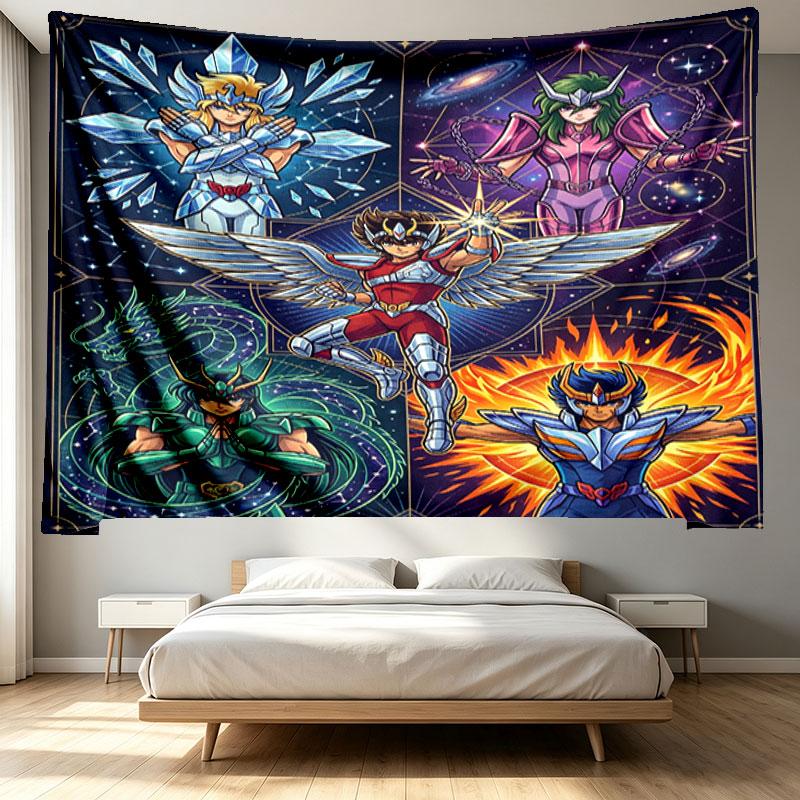 Saint Seiya Print Tapestry - Portable Wall Decor Cloth, for Home, Dorm, Travel, Bedroom, Living Room - Ideal Birthday Housewarming Gift