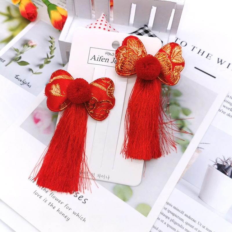 Antyczna zawieszka z frędzlami, spinka do włosów, akcesoria dziewczęce