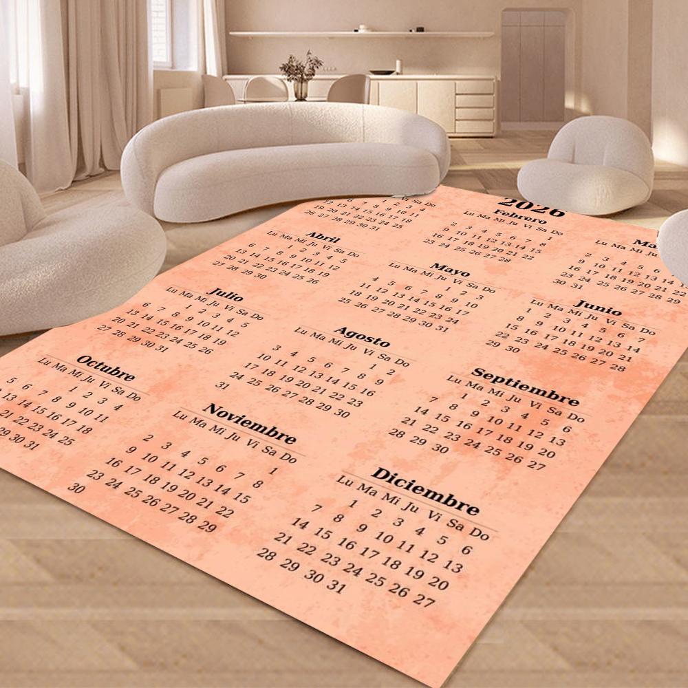 Calendar Rug Custom Personalized Mat with 4 Designs, Kids Adult Room Decor Non-Slip Floor Carpet