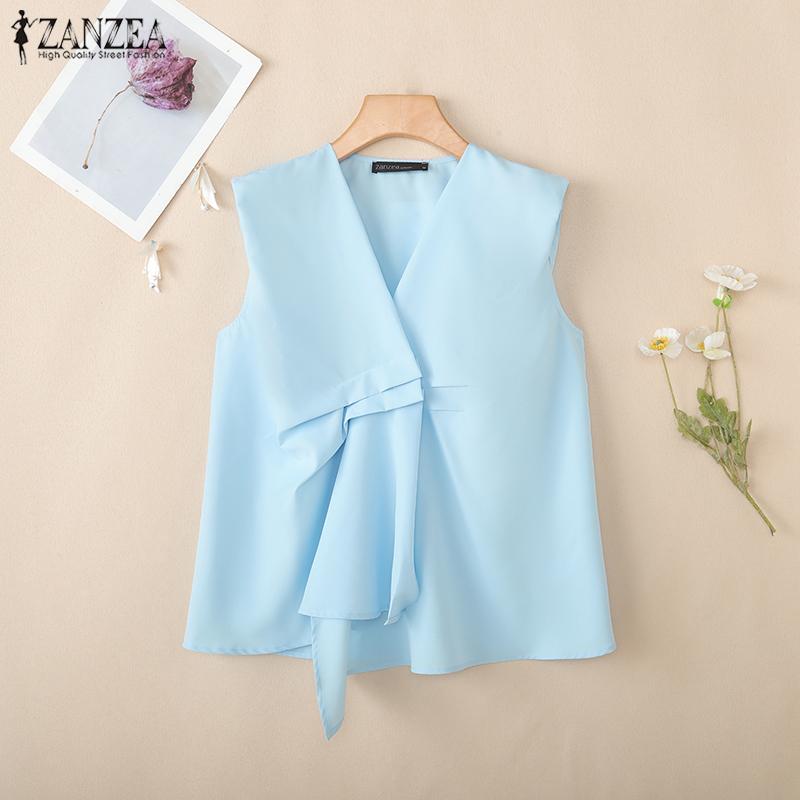 ZANZEA Women CasuaL V-Neck Summer Sleeveless Tank Tops