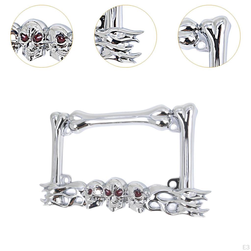 Gothic Decor Motorcycle License Plate Holder Universal Fit Motorbike Spare Parts Simple Assembly