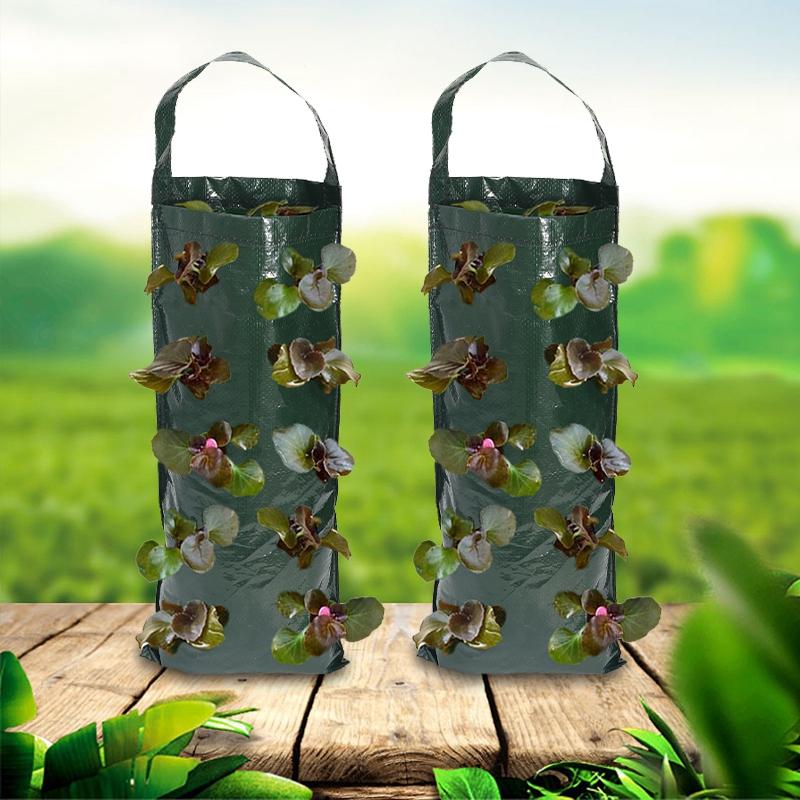 Erdbeer-Pflanztasche Hängende Pflanztaschen Garten-Anzuchttasche Gartenbedarf Gemüse Obst Pflanztopf