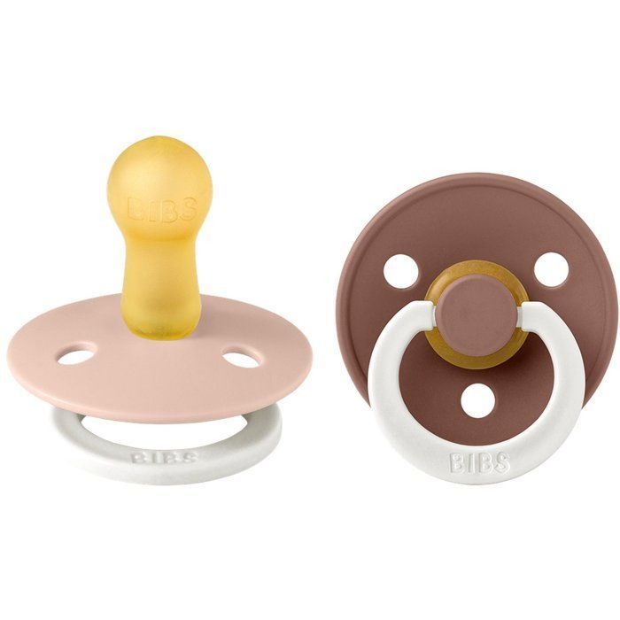 Sucette bébé - BIBS - Colour - Embout rond phosphorescent - Pack de 2 - Caoutchouc naturel - Taille 2 Blush Woodchuck
