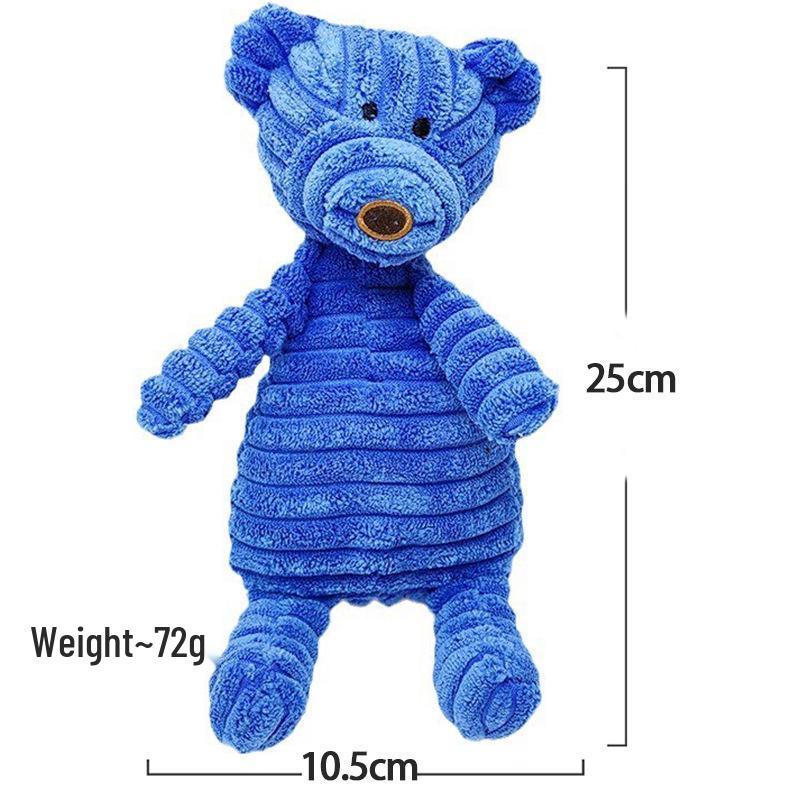 Corduroy Plush Dog Toy: Sounding, Teething, Teeth Cleaning, Boredom Relief with Monkey & Fox Designs.