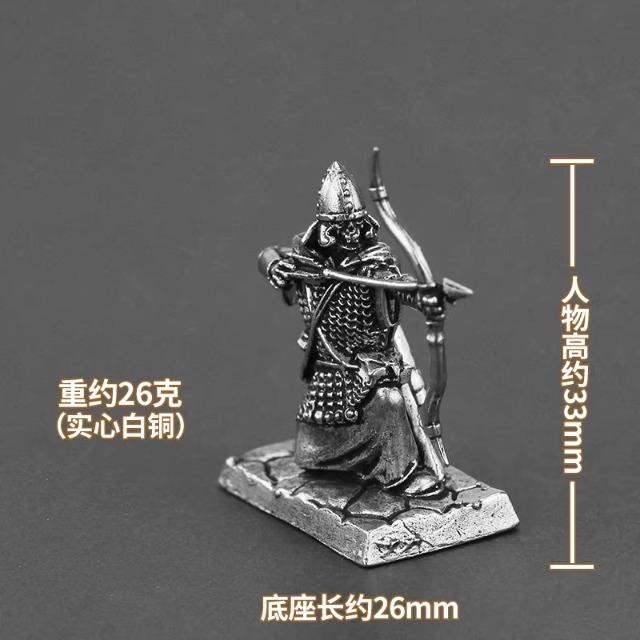 

Metal Cupronickel Roman Soldier Figure Medieval Military Archer Model Sandbox Toys Desk Decoration Collection Car Interior Decor