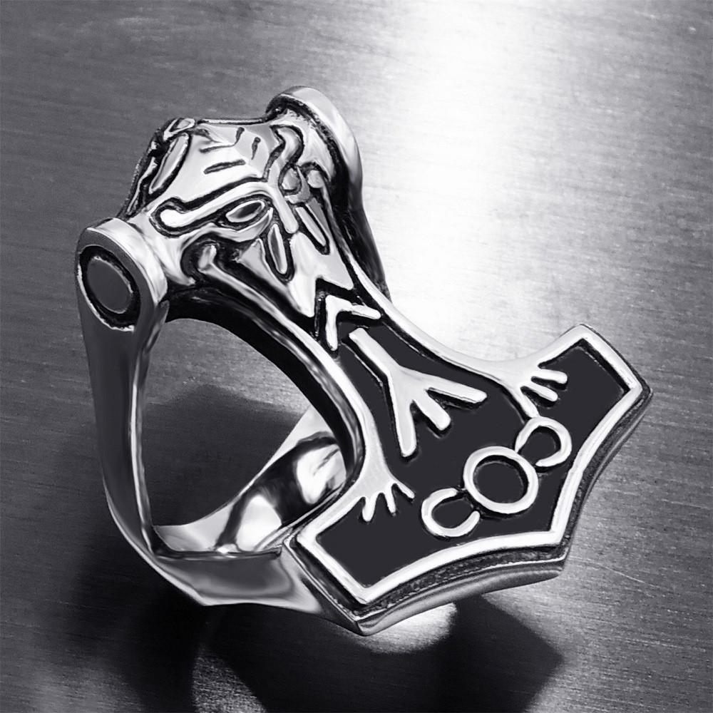 

Retro Men s Domineering Thor s Hammer Ring 13