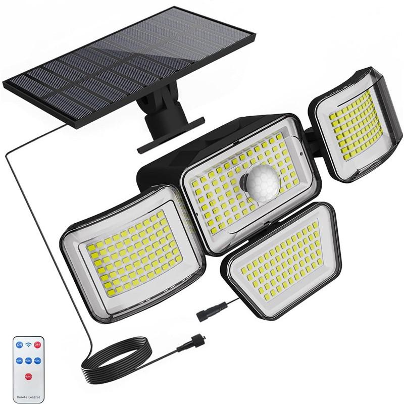 288/278LED Outdoor Solar Lights 4 Heads Adjustable Motion Sensor Wall Lamp IP65 Waterproof Garden Outdoor Lighting Wall Lights