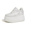 Platform White Shoes Women's Autumn New Foam Platform Women's Shoes Muffin Versatile Full Diamond Casual Shoes